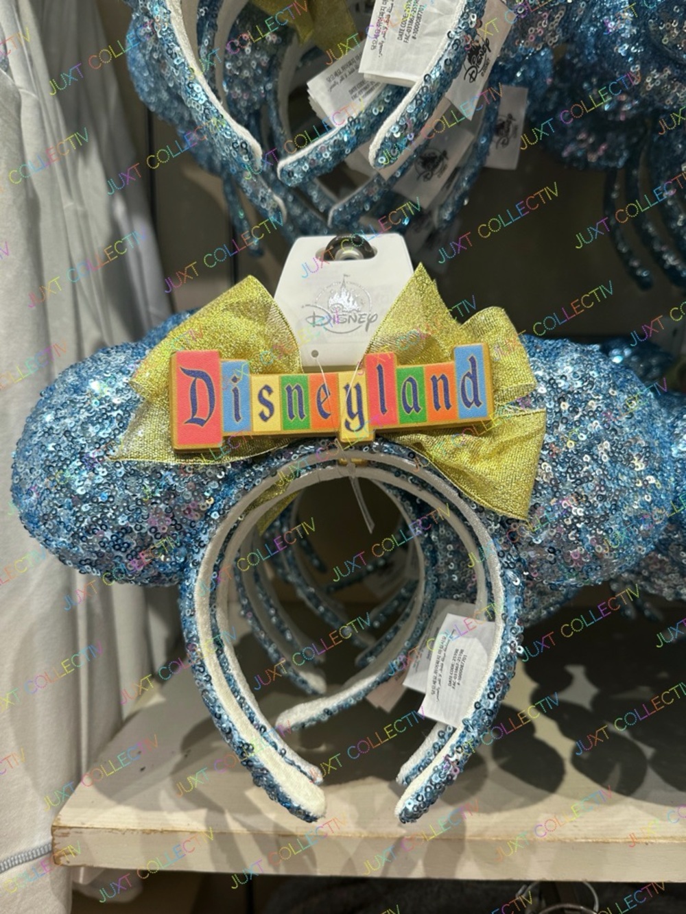 Disneyland Marquee Gold Bow Sequin Minnie Ears Headband